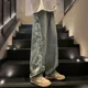 thumbnail image 4 of Pantalones vaqueros masculinos con estampado de estrellas para hombre, pantalones holgados, rectos, estéticos, originales, estilo retro de verano, ropa de calle Y2k, estilo coreano, 4 of 4