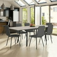 thumbnail image 2 of Amisco Faber Thermo Fused Laminate Wood and Metal Dining Table in Black/Gray, 2 of 7
