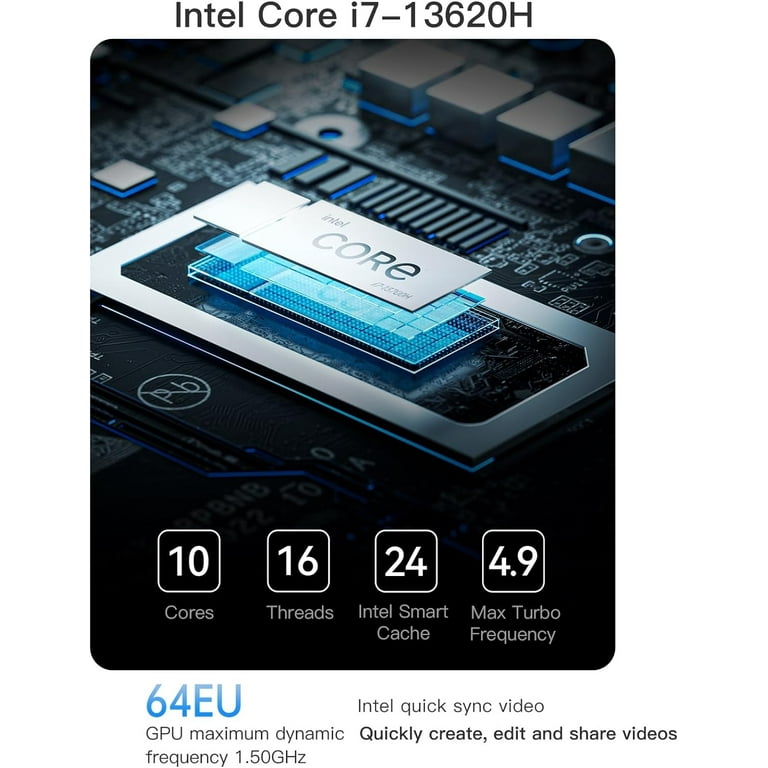 MINISFORUM Mini PC NAB6 Intel Core i7-12650H,10 Cores 16 Threads,up to  4.7GHz 32GB RAM DDR4 1TB PCIe4.0 SSD Dual 2.5 G RJ45 LAN Mini Desktop