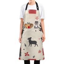 Yayeee Chief Kitchen Apron with Pockets for Cooking Water Resistant Unisex Adjustable Neck Strap, Christmas Forest