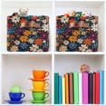 thumbnail image 6 of Yayeee 2 Pack Canvas Storage Basket with Handles for Shelves Fabric Bins Closet Organizer, Bright Colorful Flowers Pattern, 6 of 8