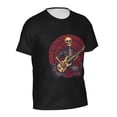 thumbnail image 3 of Generic Funny Skeletons Band At Rock Concert Graphic Men's Short Sleeve Full Print T-Shirt Black, 3 of 8