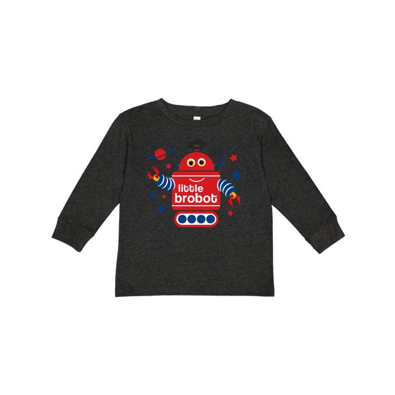 Inktastic Robot Little Brother Boys Long Sleeve Toddler T-Shirt