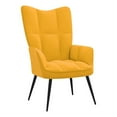 thumbnail image 2 of Mustard Yellow Relaxing Chair, Modern Armchair with Foam Padding, Steel Frame Living Room Accent Chair, 24"x27.6"x38", Assembly Required, 2 of 8