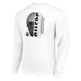 thumbnail image 2 of Men's Starter  White Edmonton Oilers Half Helmet Team Logo Pullover Sweatshirt, 2 of 3
