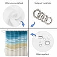 thumbnail image 3 of Blue Summer Beach Coastal Shower Curtain Set - 48" x 72" Washable Bathtub Curtain with 12 Hooks, Nautical Beige Seaside Waterproof Fabric Stall Shower Curtains for Bathroom/Bathtub Décor, 3 of 6