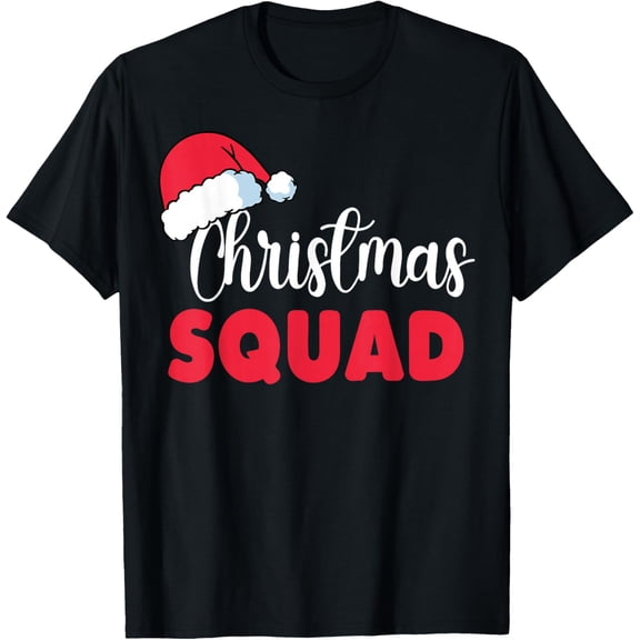 Matching Family Christmas Squad 2025 Funny Holiday Xmas T-Shirt- American fashion hot selling casual retro high quality 100% cotton T-shirt 1 piece