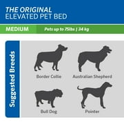 The Original Coolaroo Elevated Pet Dog Bed, Indoor & Outdoor Use, Durable, Cooling, Brown, Medium, 42 L x 25.50 W x 8 H