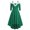 Green, variant on comerut V Neck Long Sleeves Faux Fur Collar Sling Off Shoulder High Low Hem Evening Party Dress Festive Christmas Themed Print Midi Dress Festival Costume
