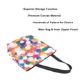 thumbnail image 3 of FORMRS Womens Canvas Tote Bag with Zipper Inner Pocket Shoulder Handbag, White Colorful Circles, 3 of 7