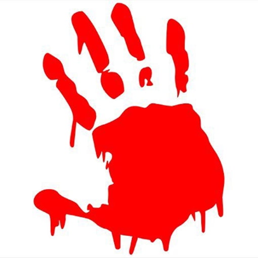 Zombie Bloody Hand Print Vinyl Cut Decal With No Background | 5 Inch ...