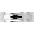 thumbnail image 4 of Sterling Silver Ss 6mm Enamel Cross Fancy Band Size 7 Made In United States qwb126-7, 4 of 5