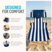 Ostrich Chaise Lounge, Facedown Beach Camping Pool Tanning Chair, Stripe
