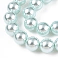 thumbnail image 2 of 5 strands Glass Pearl Beads Strands Round Light Cyan 12mm Hole: 0.8mm about 35pcs/strand 16.14''(41cm), 2 of 5