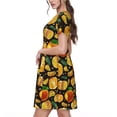 thumbnail image 2 of Xecao Robe Midi à Manches Courtes pour Femmes Été avec Poches Robe Décontractée Fluide T-Shirt Robe de Plage, 2 of 6