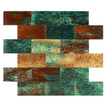 Subway Peel and Stick Backsplash Tile, Self Adhesive Aluminum Composite Stick on Wall Tiles for Kitchen Bathroom (Bronze, 6 Sheets)