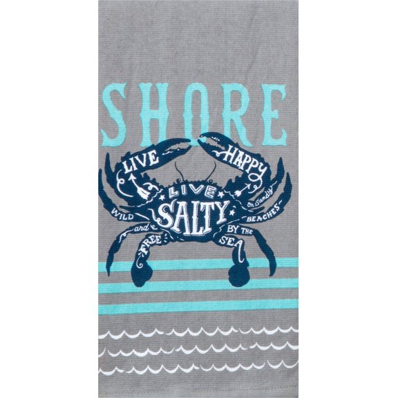 Kay Dee Designs Blue Crab Dual Purpose Terry Towel One Size Gray/aqua blue