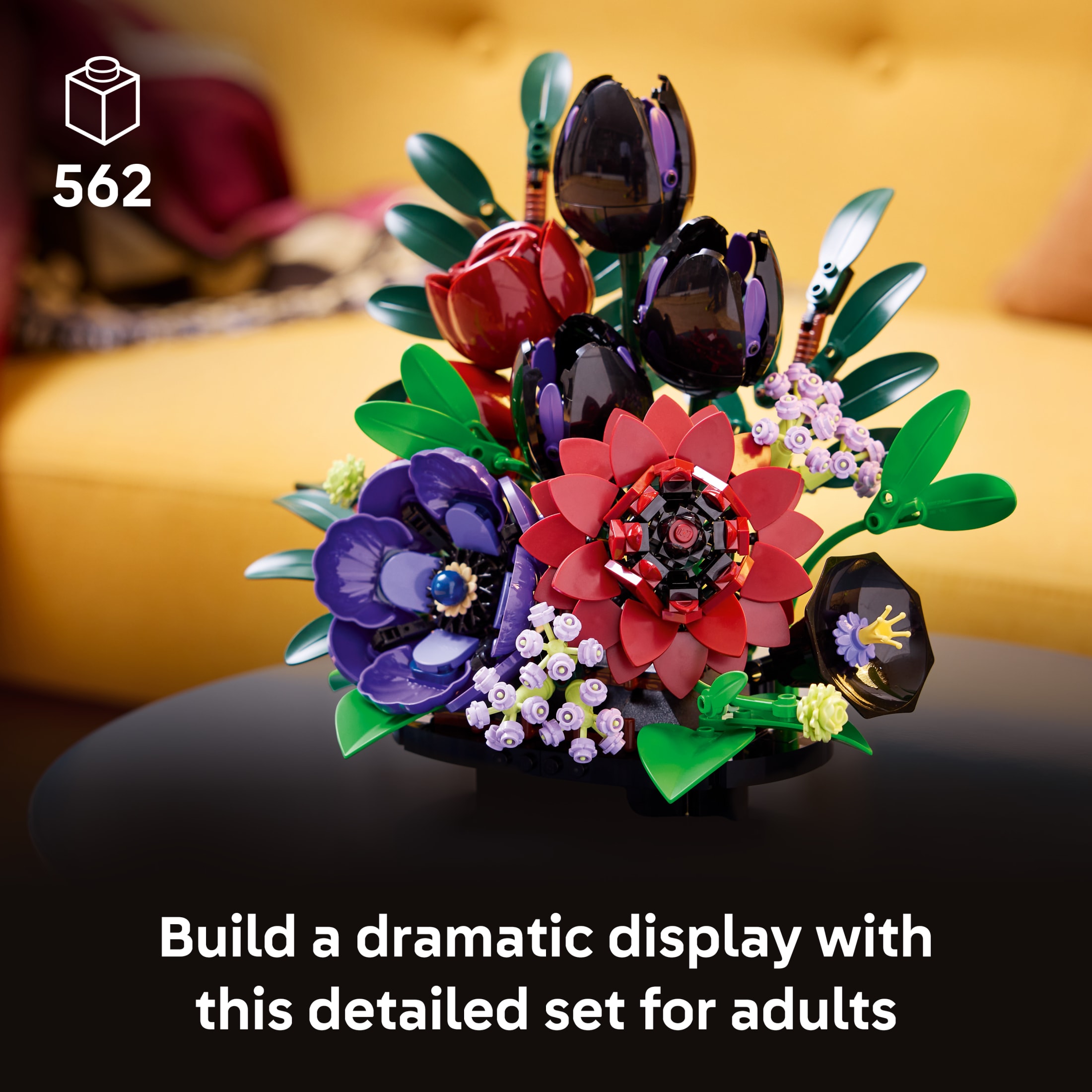 LEGO Botanicals Arreglo Floral Oscuro - Set de Construcción para Adultos, Mayores de 18 Años - Decoración de Flores Artificiales para Hogar u Oficina - Decoración Floral para Estante - Regalo para Mujeres y Hombres - 11513 3