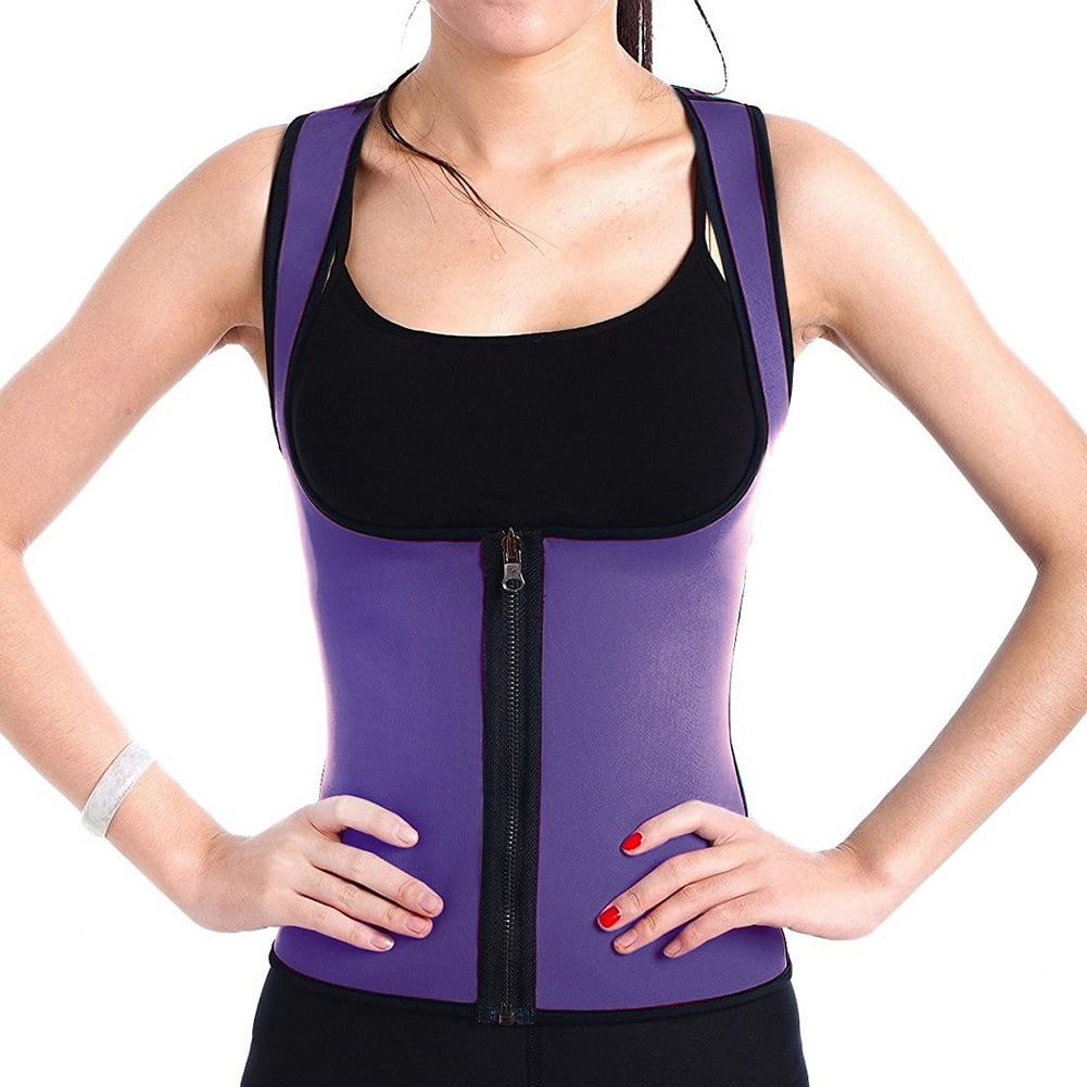 Anself - Women Body Shaper Waist Trainer Zip Tummy Cincher Vest ...