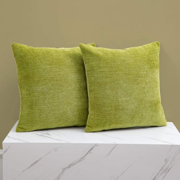 Juego de 2 fundas de almohada de color verde Chartruse de 18 x 18 pulgadas, estilo rústico, decorativas, cuadradas, para sofá o decoración del hogar