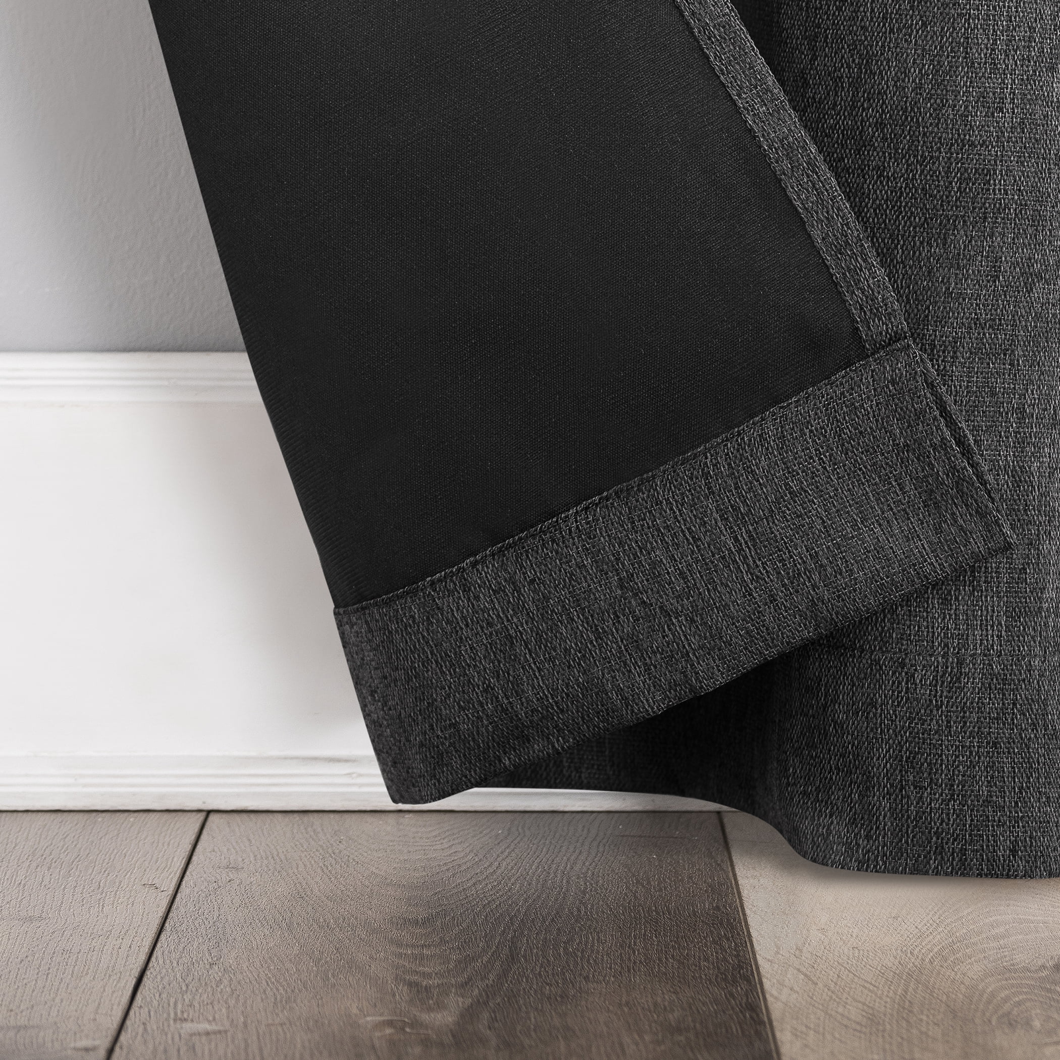 No. 918 Energy Lydell Solid Room Darkening Grommet Curtain Panel, 40"x84", Charcoal
