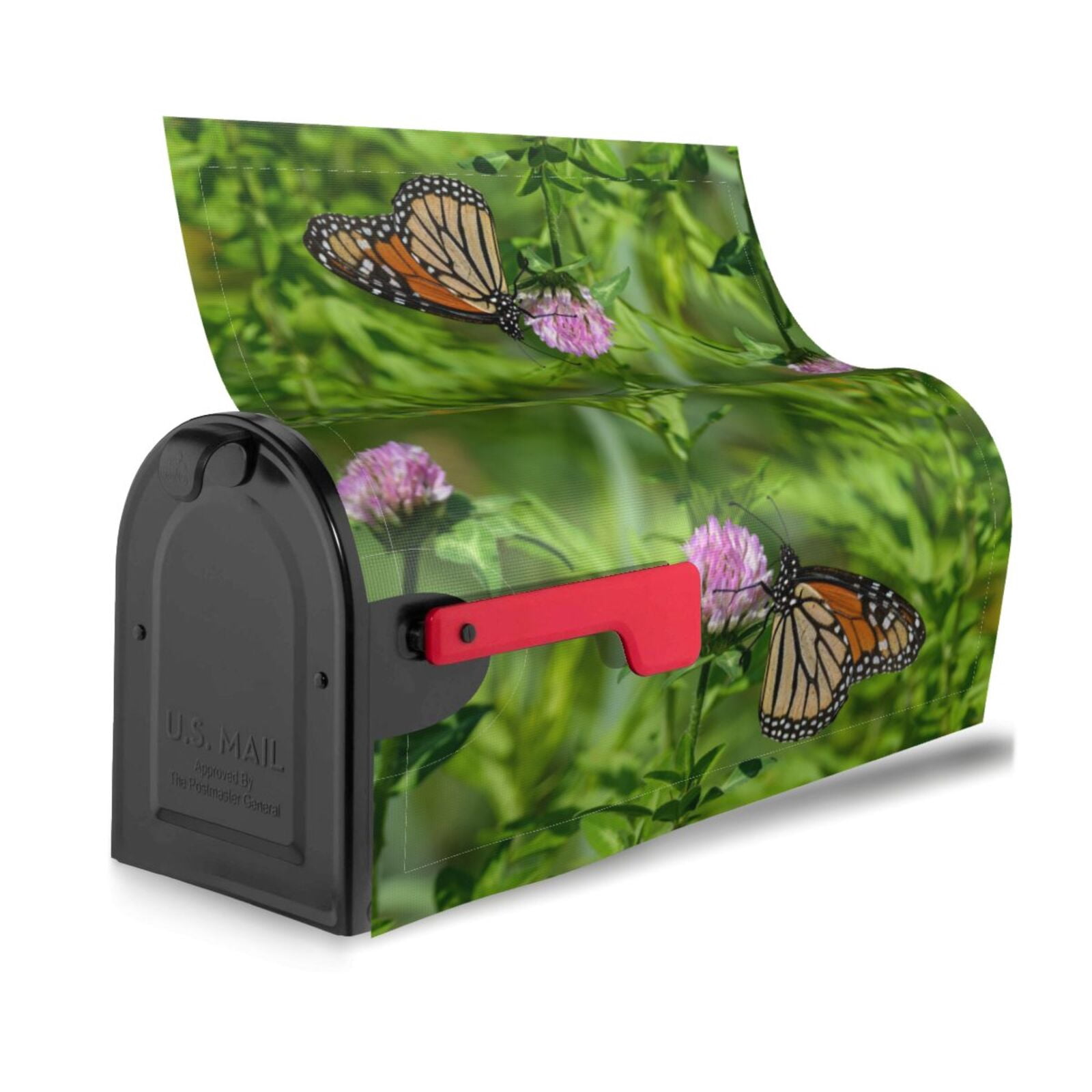 Xecao Butterflies and Floral for Mailbox Cover with Magnetic Strips, Waterproof and Sunscreen, Adds a Decorative Touch to Your Garden Yard-21x18 in
