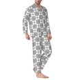 thumbnail image 2 of Fotbe Retro sketch flower lines Pattern Long Sleeve Pajama Set for Men,Sleepwear Set,2-piece Loungewear Set,Soft PJs Comfy Nightwear with Pockets-Large, 2 of 7