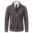 thumbnail image 4 of Yiliang Mens Zip Up Sweater Jackets Fall and Winter Long Sleeve Warm and Thermal Top Clothes ,Coffee,XL, 4 of 5