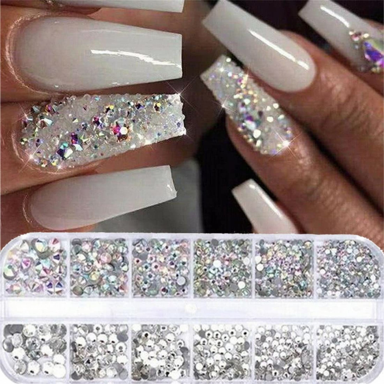 12Box/Set AB Crystal Rhinestone Diamond Gems 3D Glitter Nail Art Decoration  DIY✓
