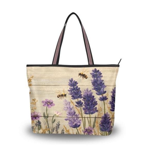 Women's Tote Handbag Cloth Handbag Large Tote Bag Shopping Bag Lavender Sea
