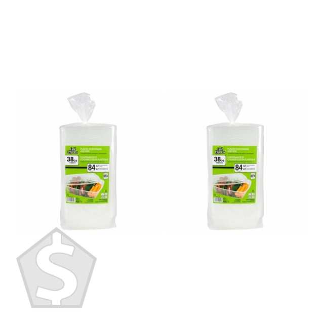 Caf Express Rectangular Containers With Lids - Pack of 2