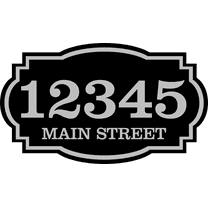 Curb-N-Sign® Horizontal House Address Decals, Victorian Fancy Super Reflective Mailbox Address Numbers, Easy Peel & Stick Customized Address Number (Black Silver,3"X9")