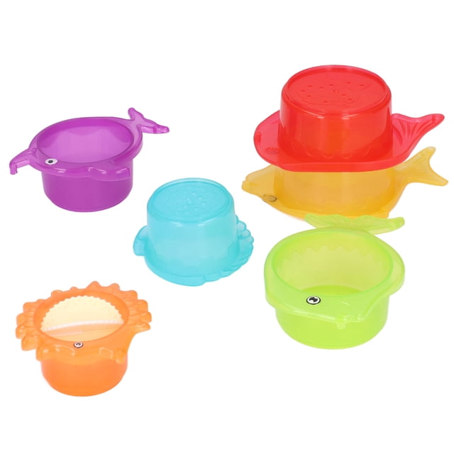 Vaso apilable Jadeshay de Juguete con forma de pez para baño para niños