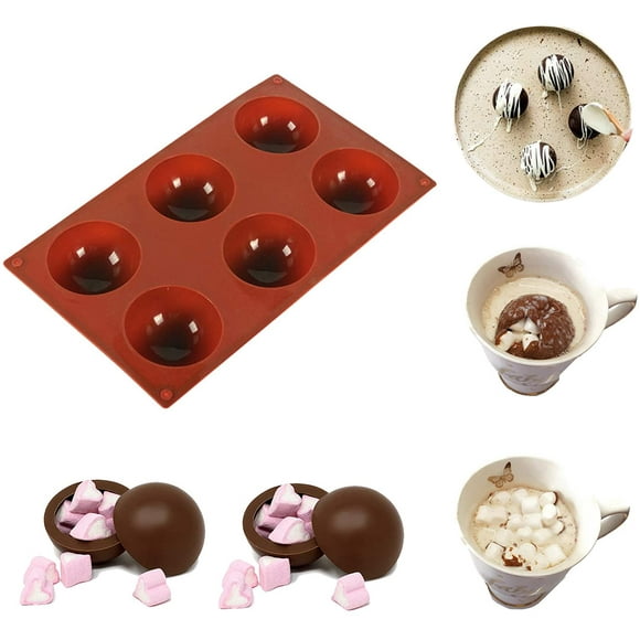 ZECATL Hot Chocolate Bomb Half Circle Baking Mold, How to Make Hot Chocolate Bomb with Marshmallows, The New Way to Enjoy the Milk (1pcs)