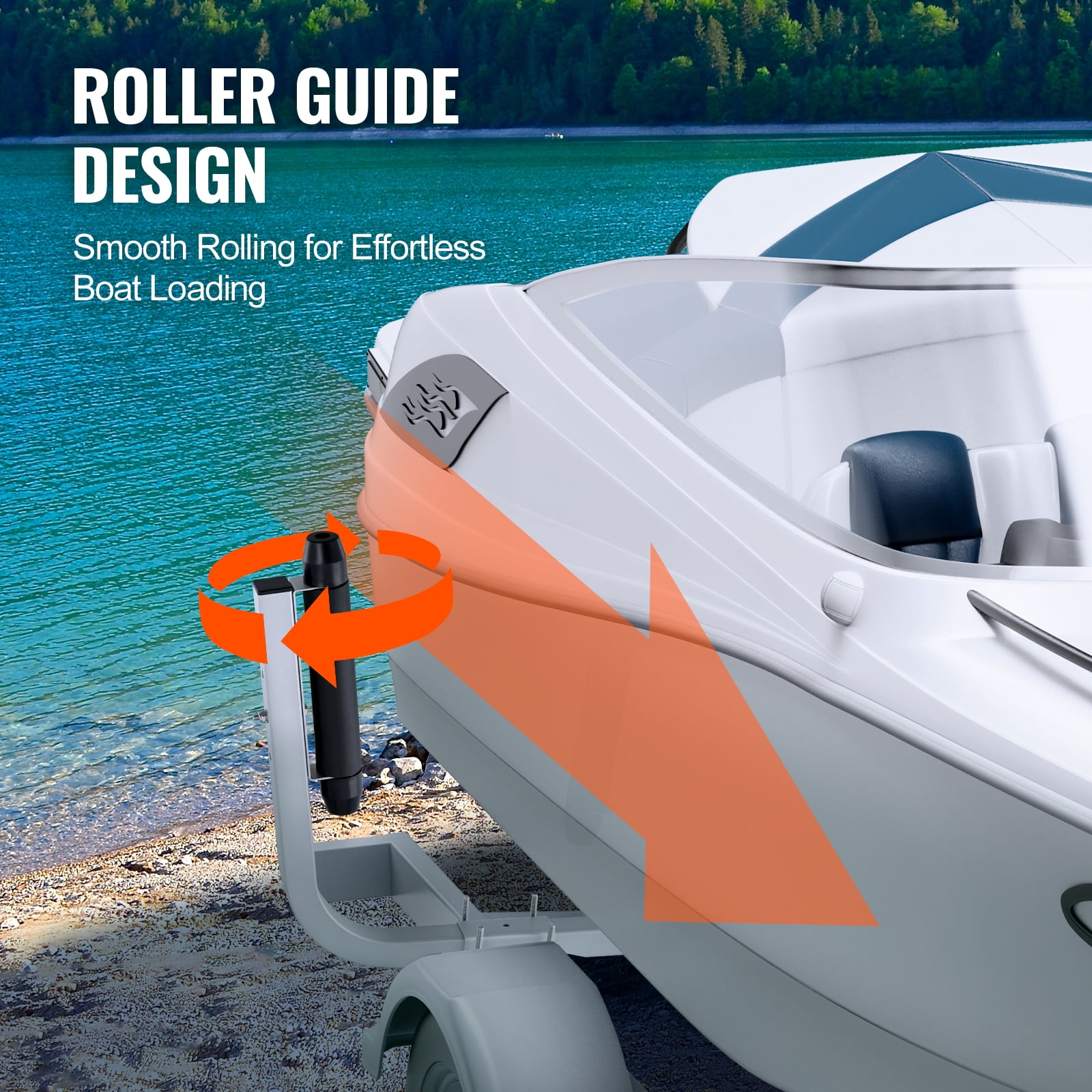 KFFKFF Marine Trailer Guide Set, 20.5” Flexibly Adjustable Poles, Pair of Galvanized Steel Anti-Rust Guides, Durable Roller Support for Ski, Fishing, or Sailboat Trailers 2024