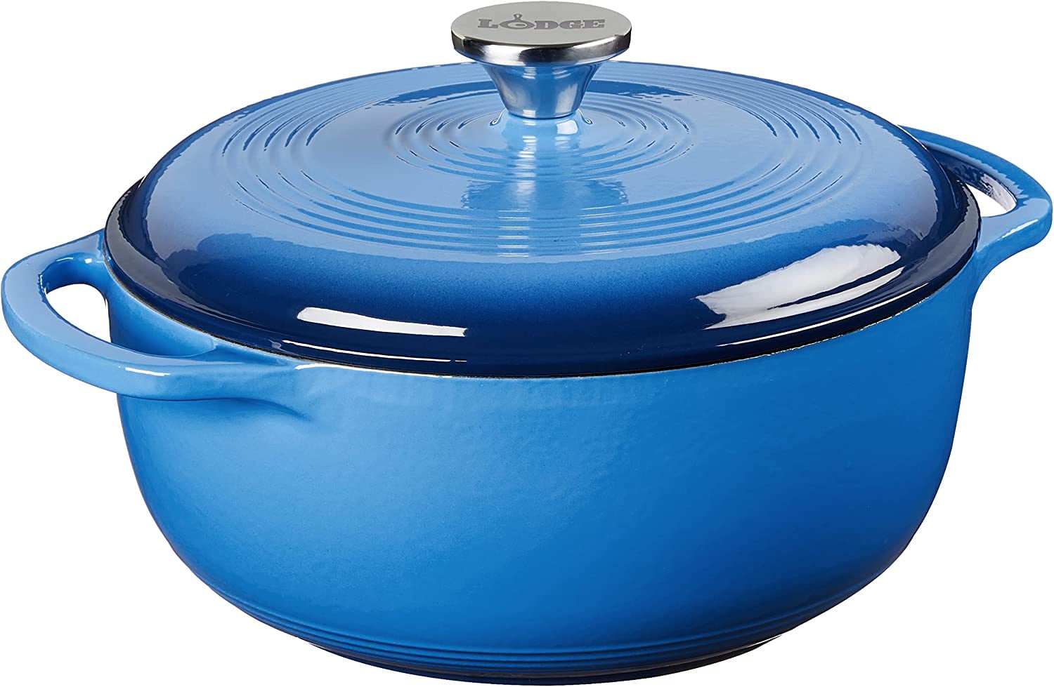 Lodge EC4D33 Enameled Cast Iron Dutch Oven, 4.5Quart, Caribbean Blue