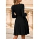 thumbnail image 5 of Vestido PRETTYGARDEN Otoño 2025 Manga Larga Cuello en V Negro Talla L, 5 of 8