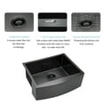 thumbnail image 6 of 24 Inch Black Farmhouse Sink - Mocoloo Apron Front Stainless Gunmetal Black Single Bowl Farmhouse Kitchen Sinks 24x21 Inch Barn Farm Sink, 6 of 7