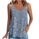 thumbnail image 2 of Puntoco Camisetas ajustadas para mujer Camiseta sin mangas de cuello redondo con estampado de moda informal y holgada de verano para mujer, 2 of 5