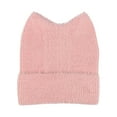 thumbnail image 4 of UJNDER Hats Women Knit Crochet Cute Plush Cat Hat with Ear Slouchy Knit Winter Warm Headwear Pink, 4 of 5