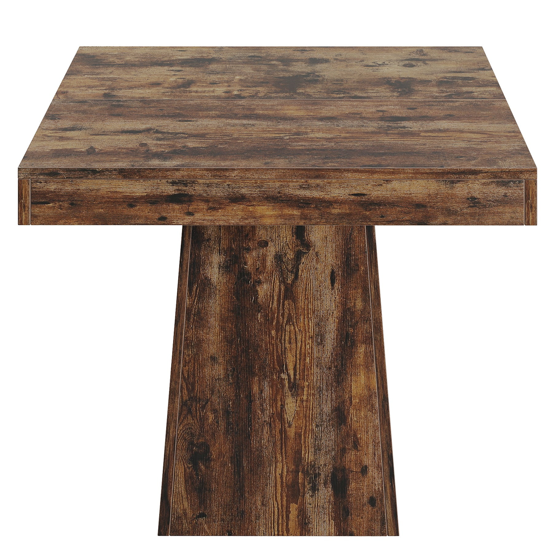 Fnova 31.5" Square Farmhouse Dining Table, Wood Coffee Table for 4 People, Modern Kitchen Table for Dining Room, Dark Brown (Chairs Not Included)