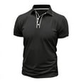thumbnail image 5 of Men Polo Shirt Beefy Stretch Tops Dressy Short Sleeve Lightweight Jogging Tshirts Textured Shirt Men Work Black XL, 5 of 6
