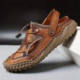 thumbnail image 3 of Sandalias de cuero para hombre, sandalias para senderismo al aire libre, sandalias deportivas impermeables, zapatos de playa de pescador, punta cerrada, agua, 3 of 4