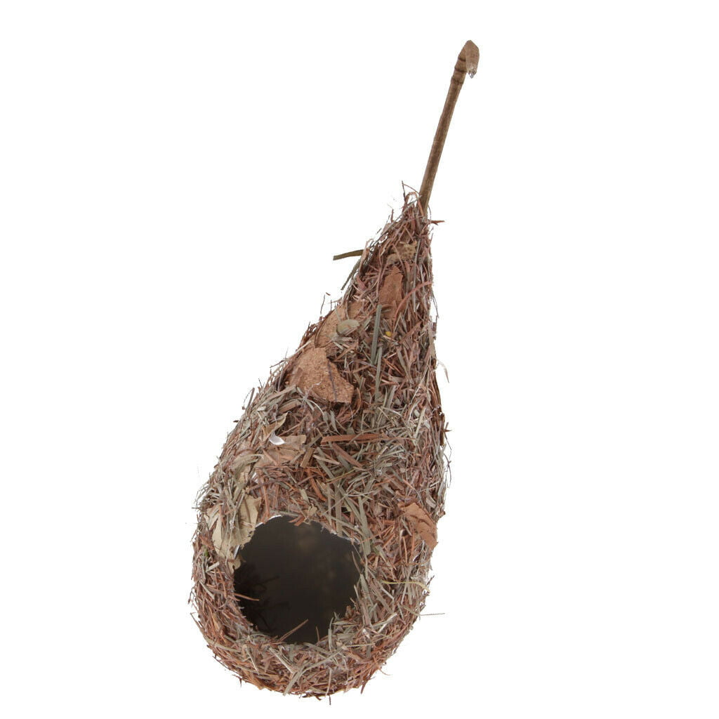 Hanging Birdhouse Hummingbird Nest Fiber Hand-Woven Roosting Bird House 