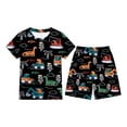 thumbnail image 2 of Angala Outfit For Toddler Boys Cartoon Dinosaur Graphic Short Sleeve Crew Neck T Shirt Shorts Set Boys Fall Casual Clothes, 2 of 4