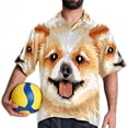thumbnail image 4 of Pixel Dog Men's Short Sleeve Beach Shirts, Casual Button Down Poplin Printed Summer Tops - Unisex, 4 of 6