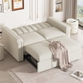 thumbnail image 4 of Oufan Soft Cushion Convertible Sofa Pull Bed for Two People to Sit On, 2-Seater Upholstery Couch for Living Room Apartment, Beige, 4 of 10