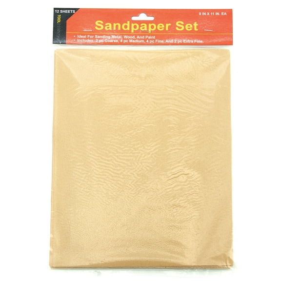 12pc Sandpaper 9" x 11" Assorted Grits