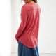 thumbnail image 5 of Camisa informal con cuello en V Top de retales Top extragrande traje diario sencillo para chica picante, 5 of 8