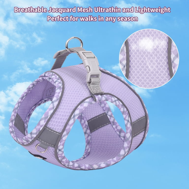 AIITLE Adjustable Reflective Dog Harness, Purple XXS photo 5